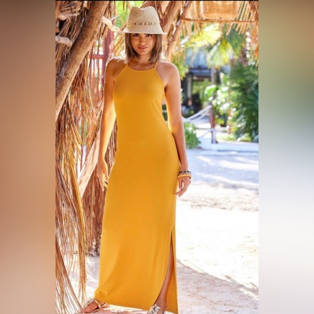 BOSTON PROPER Beyond Travel High-Neck Maxi Dress